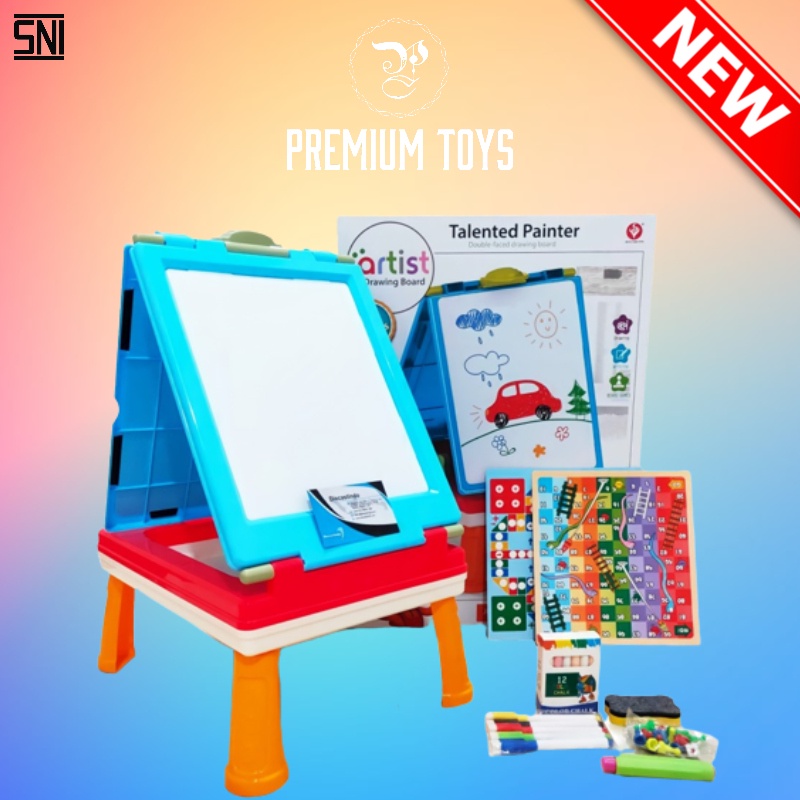 

Talented Painter Double-Faced Drawing Board - Biru