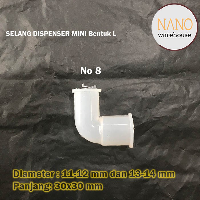 Sambungan Selang Karet Silicone Dispenser Mini Bentuk L No 8