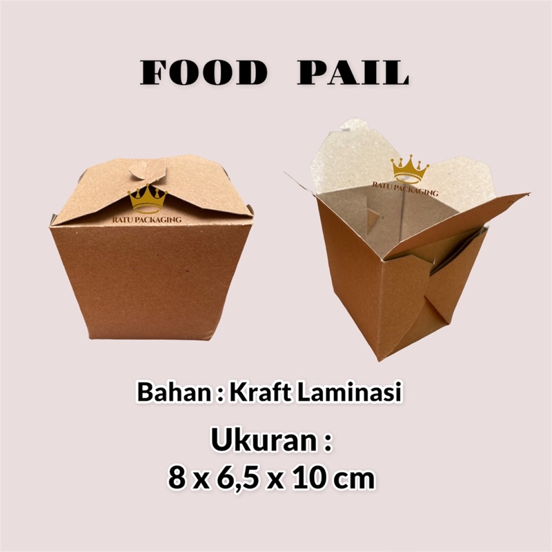 

RATU | Dos KRAFT FOOD PAIL / Dos Box Kotak Dus Kraft Size M Laminasi