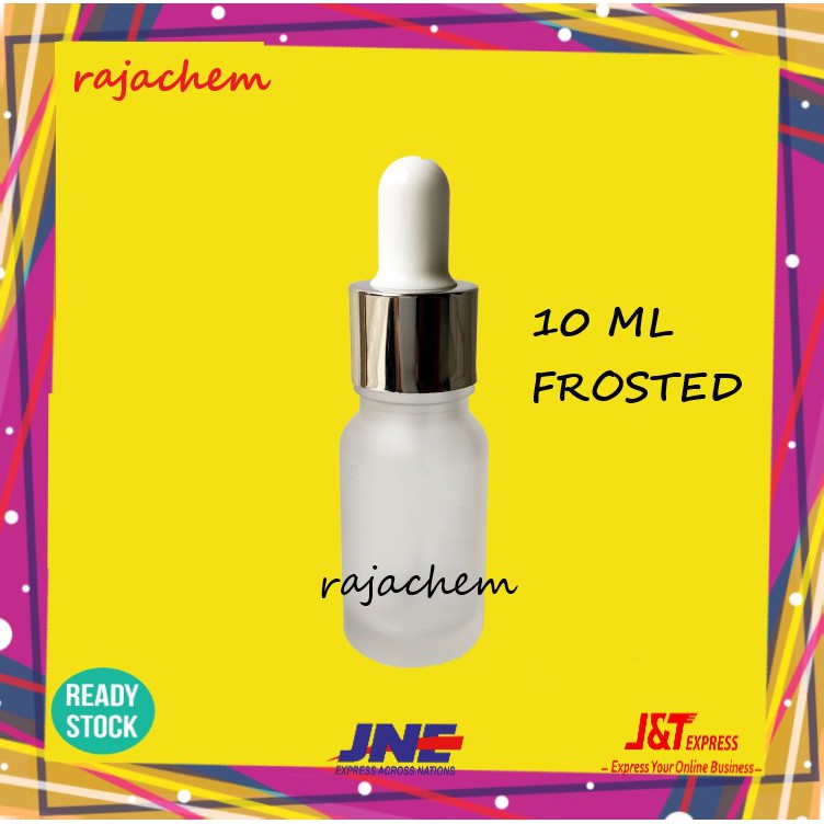 Botol Pipet Kaca Frosted 10 ML Ring Silver Putih