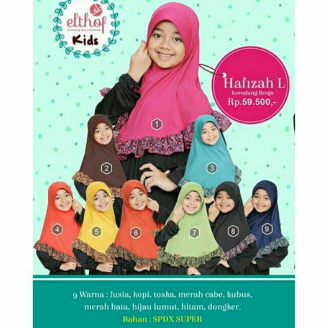 Jilbab/kerudung instan/bergo anak Hafizah L ELTHOF