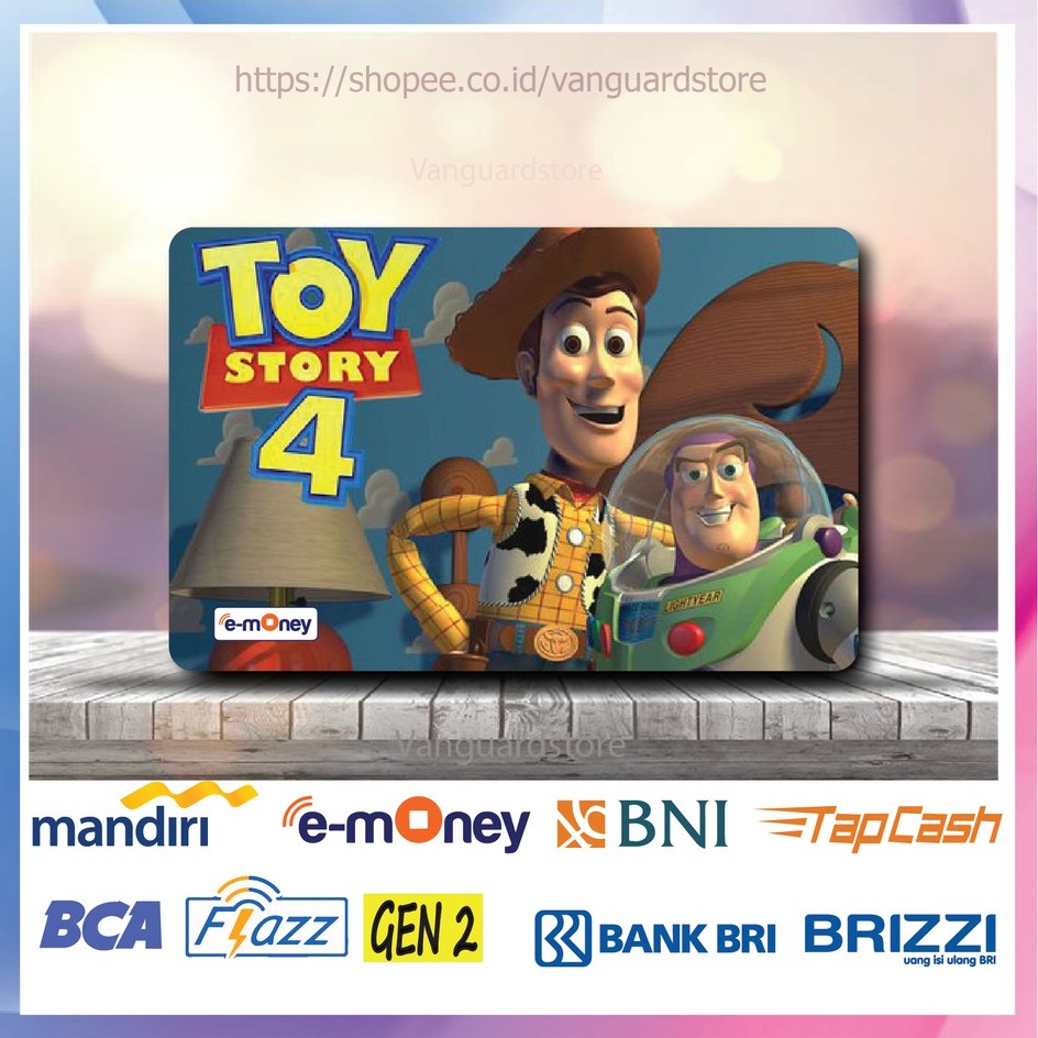 KARTU E MONEY E TOLL WOODY &amp; BUZZ TOY STORY KARTUN MOVIE 8 EMONEY MANDIRI FLAZZ TAPCASH BRIZZI