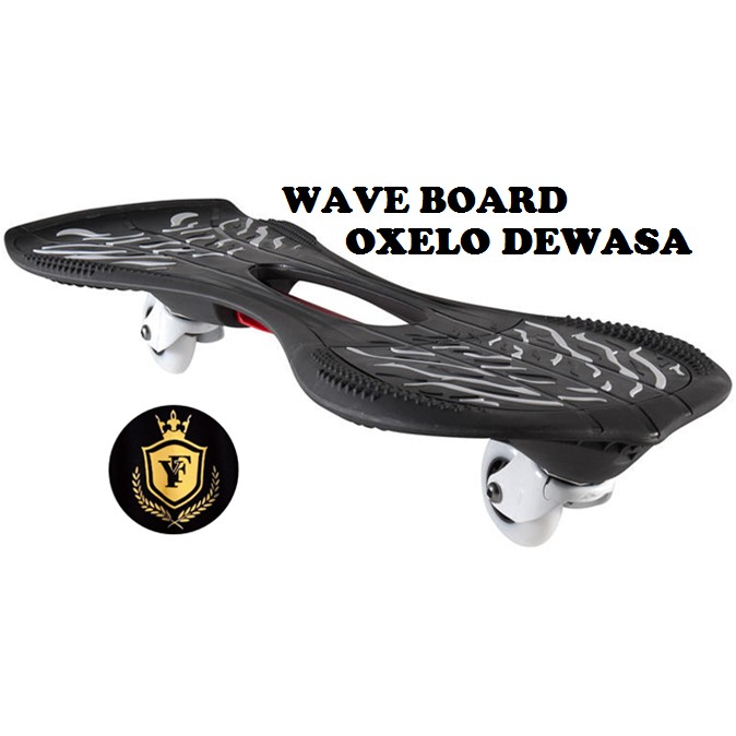 Waveboard Oxelo Dewasa Skateboard Papan Ombak Dewasa Original Hitam Putih Mudah Dikontrol