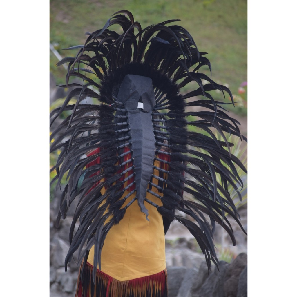 TOPI INDIAN - INDIAN HEADDRESS MEDIUM AYAM BILABONG FULL HITAM