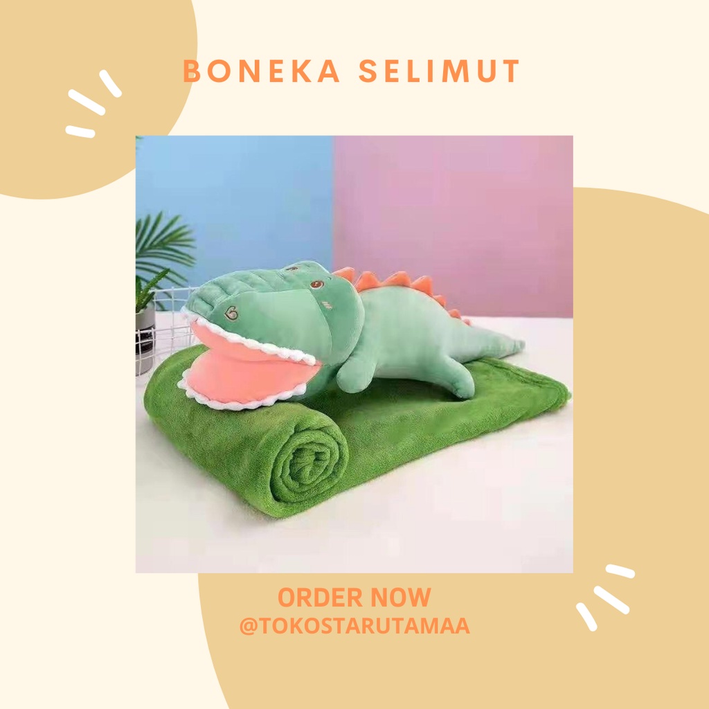 Boneka Selimut Lucu Serigala Buaya Hippo Kelinci Sapi Buah - kado unik ulang tahun BALMUT