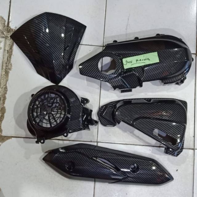 Cover tutup tameng set carbon visor knalpot hawa filter cvt tutup kipas honda beat fi esp lama