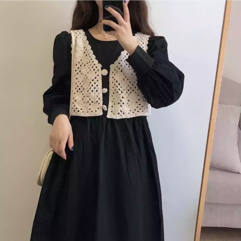 ROMPI CROCHEST RAJUT SEPERTI ANYAMAN ORIGINAL IMPORT BRAND PINKDOSE