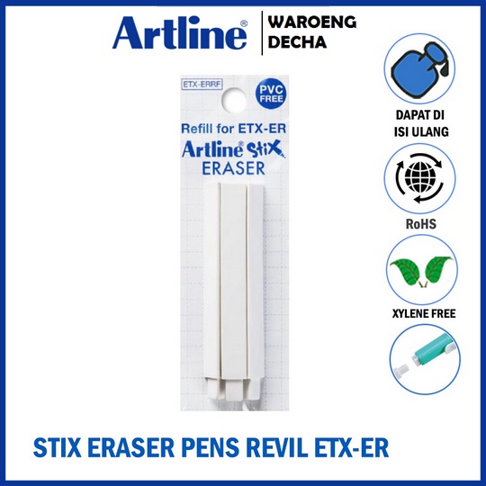 

ISI ULANG PENGHAPUS STIX ARTLINE Penghapus Stix Eraser Pencil REFIL ETX-ERRF/3H