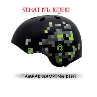  HELM  SEPEDA  MODEL BATOK MERK  POLYGON  PIXEL GREEN MATT 