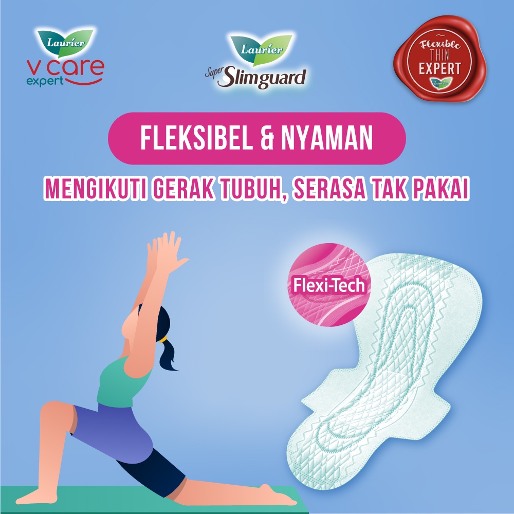 Laurier Super Slimguard Pembalut Wanita Night Slim Breathable 30cm Wing Menyerap Maksimal dan Lebih Cepat Isi 14 Buah