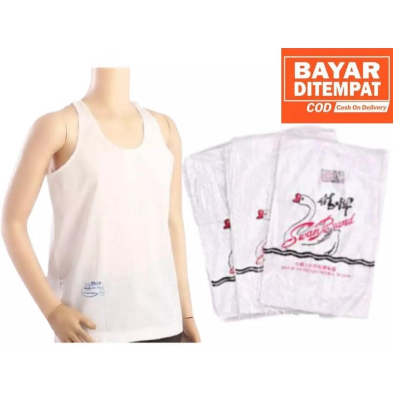 3 PCS SINGLET PRIA DEWASA// KAOS DALAM LAKI LAKI DEWASA MERK SWAN BRAND