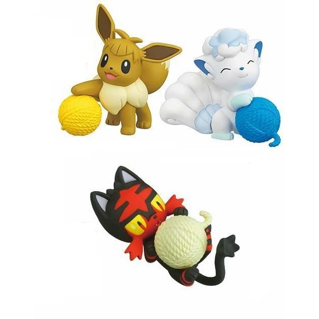 Gashapon Pokemon Sun Moon Nuku Nuku Figure Pokemon Evee Alolan vulpix