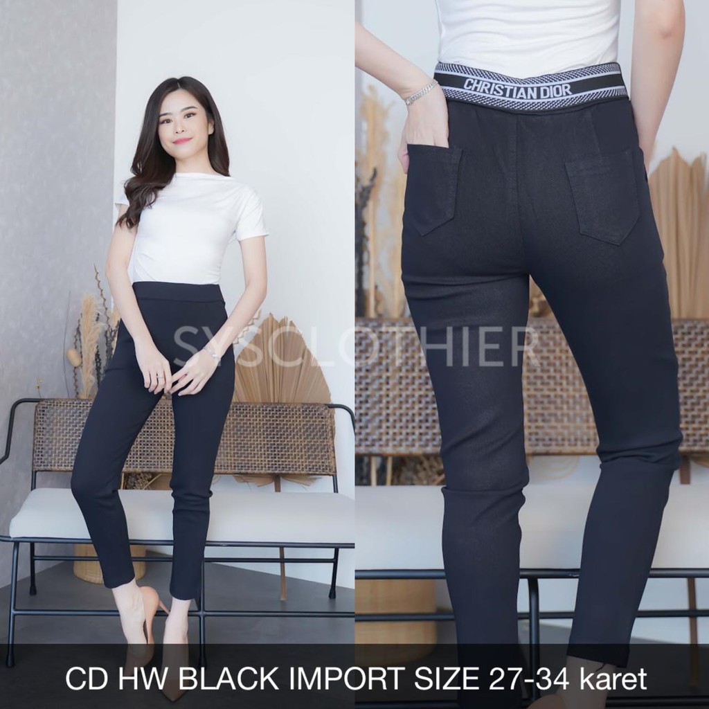 CELANA JEANS WANITA CD HIGHWAISTED PANTS