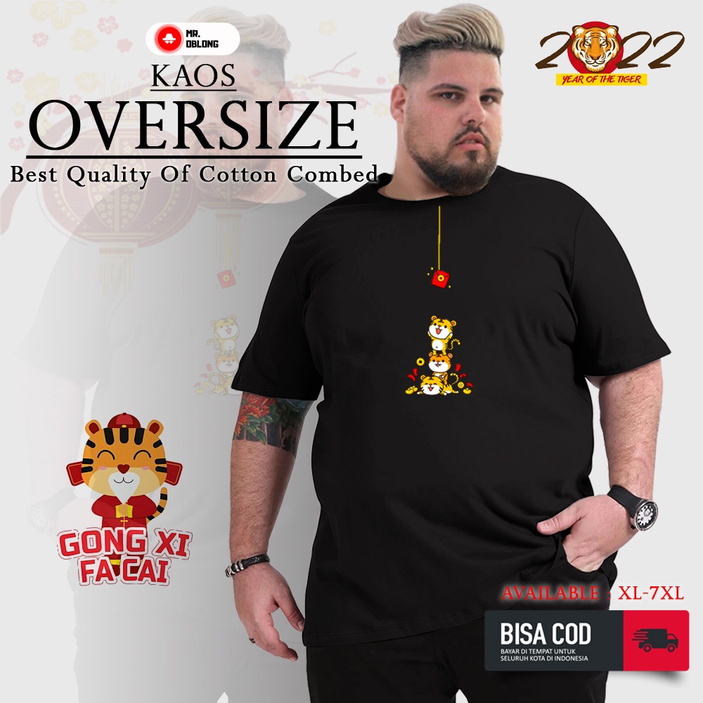Kaos Pria Jumbo Lengan Pendek Baju Laki Laki Oversize XL XXL 2XL 3XL 4XL 5XL 6XL 7XL Imlek