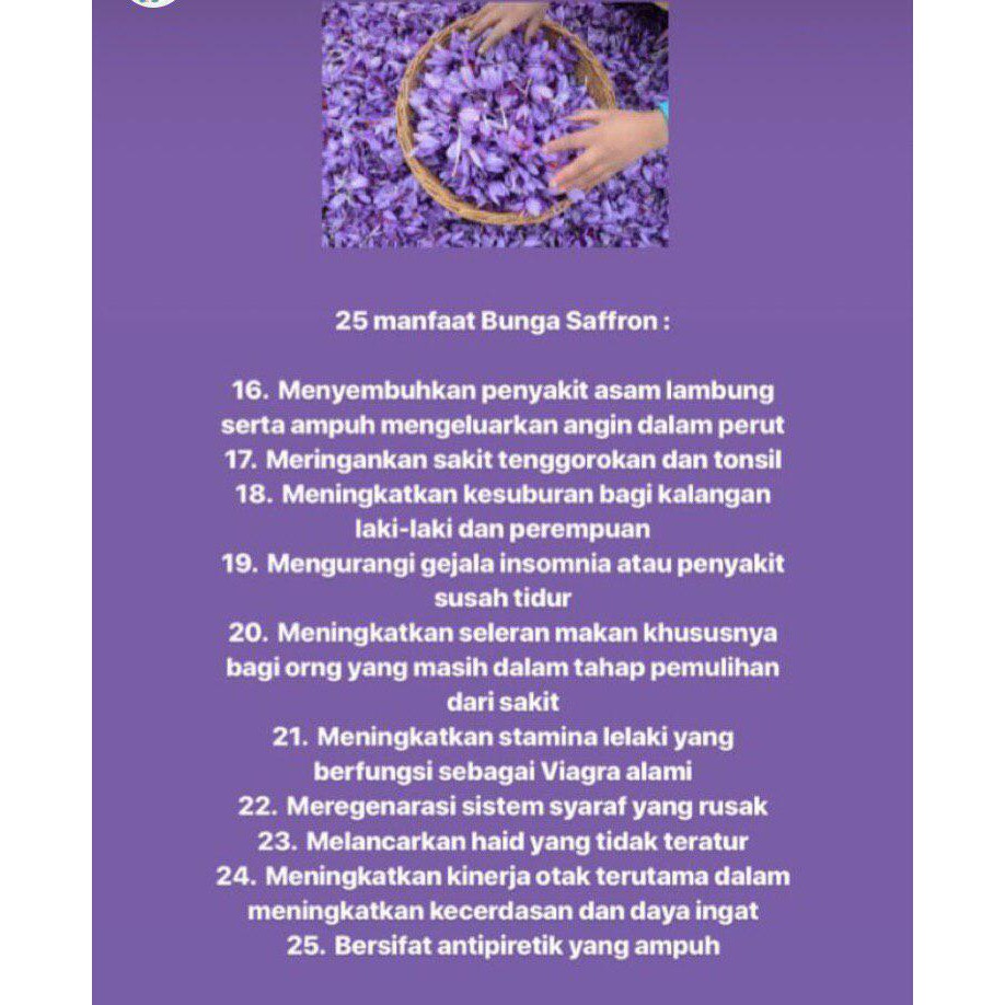Promo Saffron Super Negin Grade A Premium 1001 Saffron Seribu Manfaat Shopee Indonesia