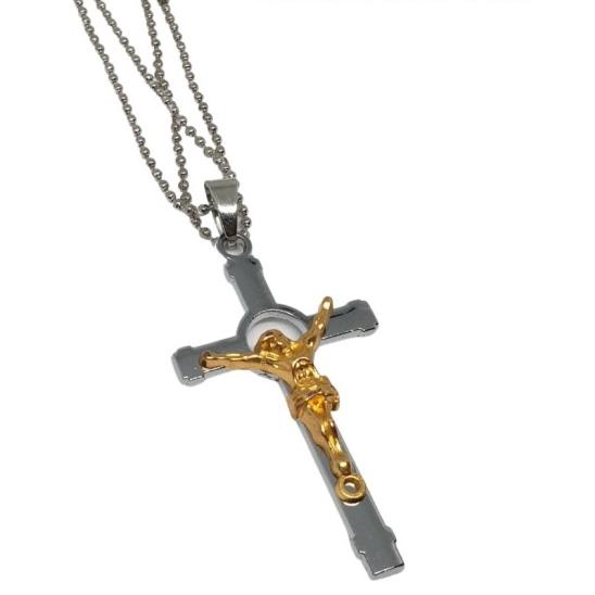 ♠ KALUNG SALIB PRIA WANITA EMAS SILVER / KALUNG LIONTIN SALIB ☋