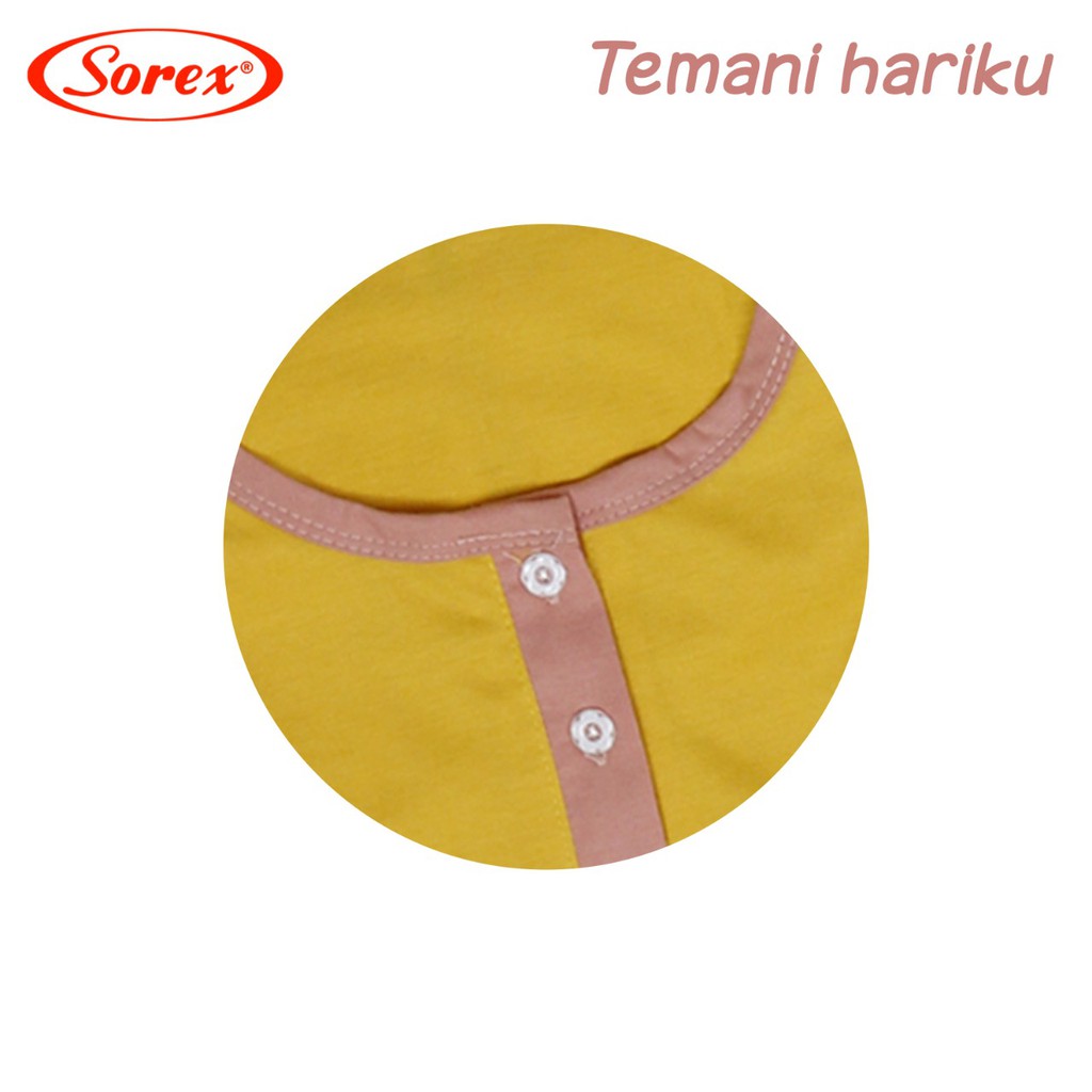 Sorex Baju Tidur 1 Set Atasan Pendek Kancing + Celana Panjang Katun Adem Piyama Freesize  BB 116-7
