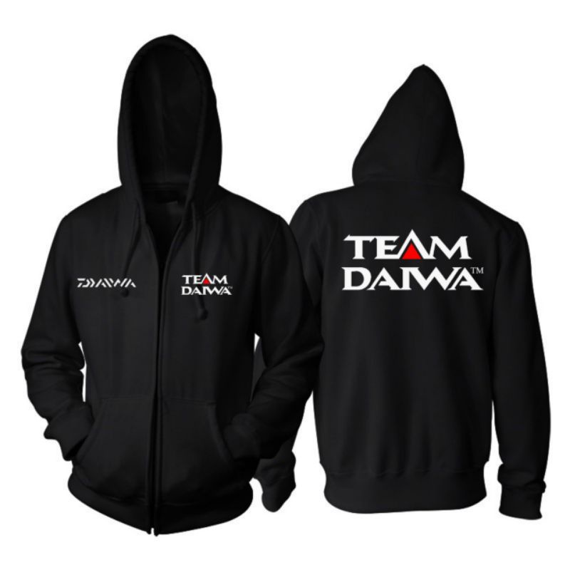 Hoodie sweater zipper daiwa team mancing resleting full warna