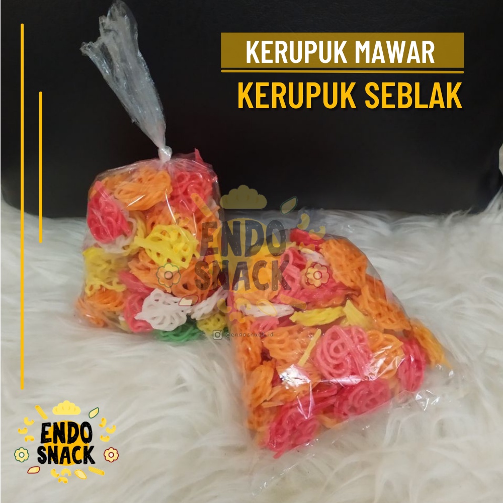 500 Gr Kerupuk mawar untuk seblak, digoreng