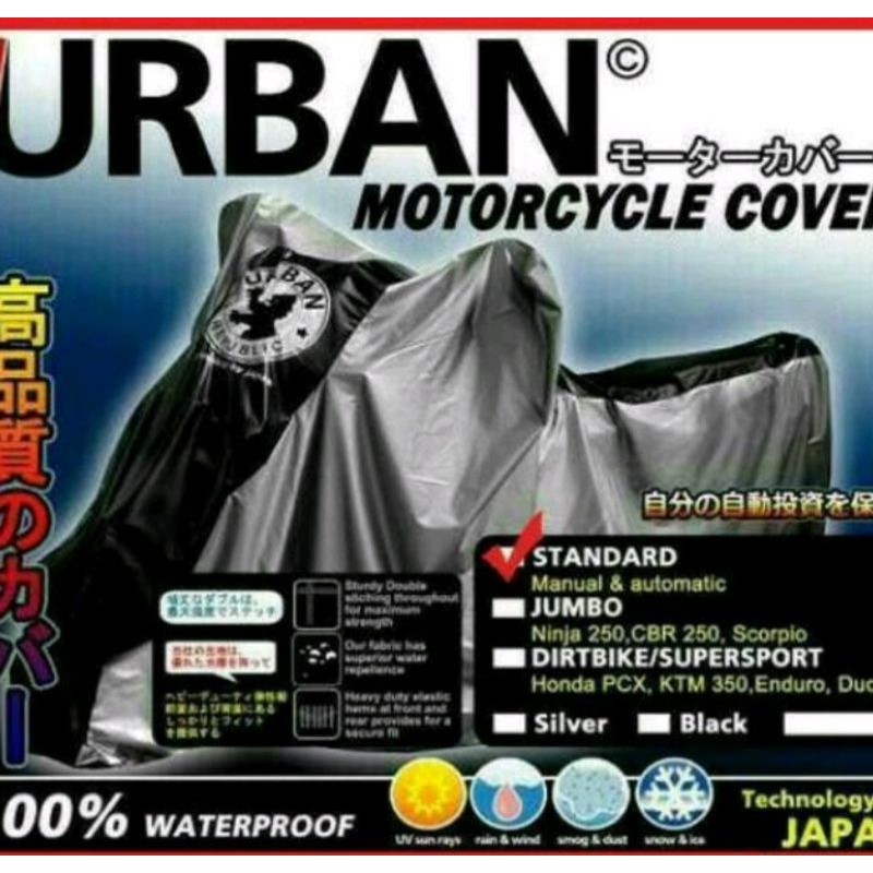 COVER SELIMUT SARUNG MOTOR URBAN UKURAN/JUMBO/STANDAR HONDA TIGER VIXION NINJA 250 CB150R