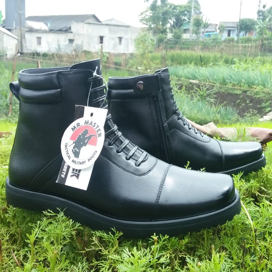 Sepatu Pdh Kulit Sapi Asli Berkualitas Untuk Tni Polri Security Satpam Merk MR MASTER