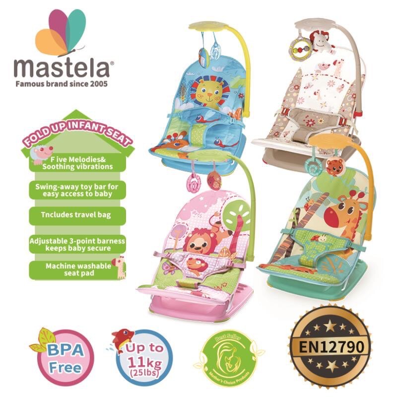 Mastela infant seat with toy hanger and travel bag