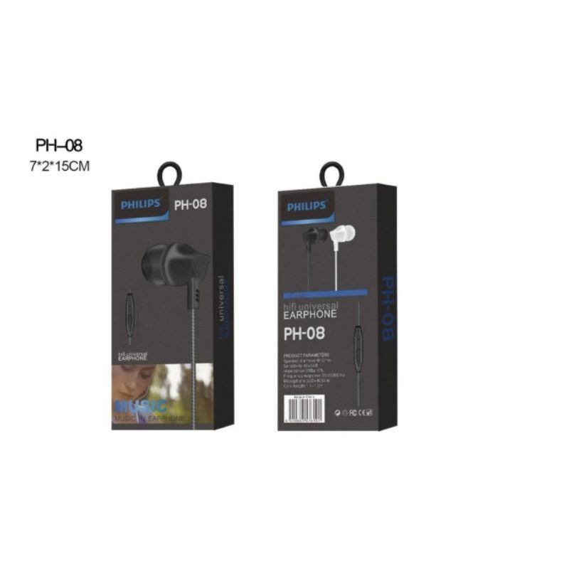 (ba) Handsfree Earphone Headset Philips Seri PH-08 PH-09 Super Bass