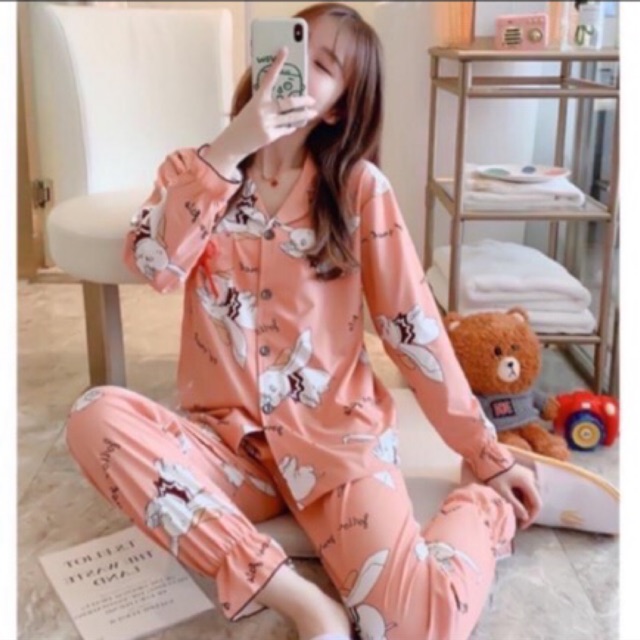 BAJU TIDUR IMPORT / PIYAMA IMPORT / PIYAMA LENGAN PANJANG/BAJU TIDUR IMPORT WANITA /BAJU TIDUR SATIN