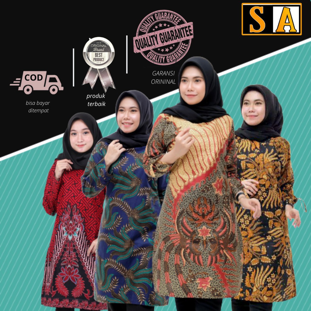  Tunik  batik  tunik  katun atasan tunik  jumbo baju tunik  