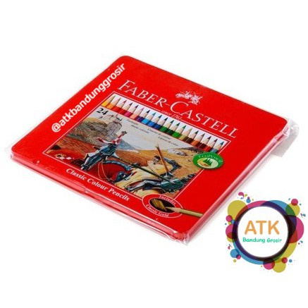 

Pensil Warna Faber Castell 24 Classic Tin Case #115845 Kemasan Kaleng Kotak
