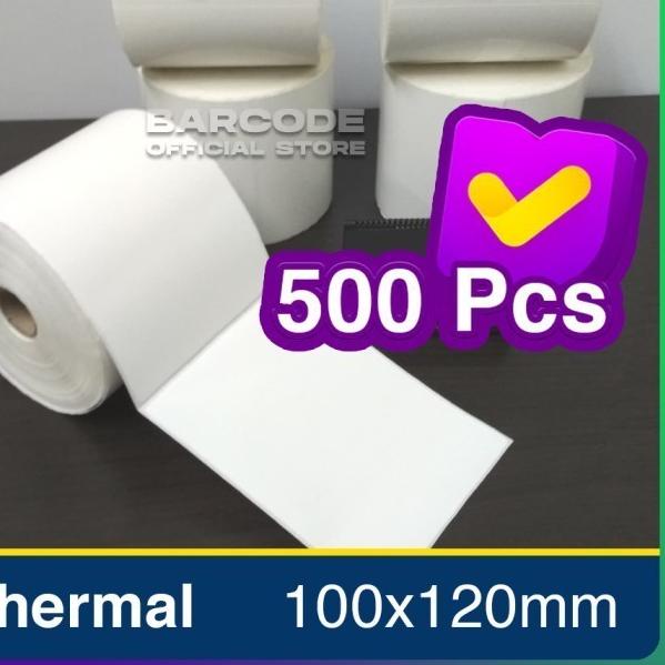 

➫ KERTAS STIKER LABEL PRINTER BARE 100x120 mm Thermal isi 500 pcs ❁