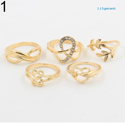 5pcs / Set Cincin Knuckle Midi Untuk Wanita