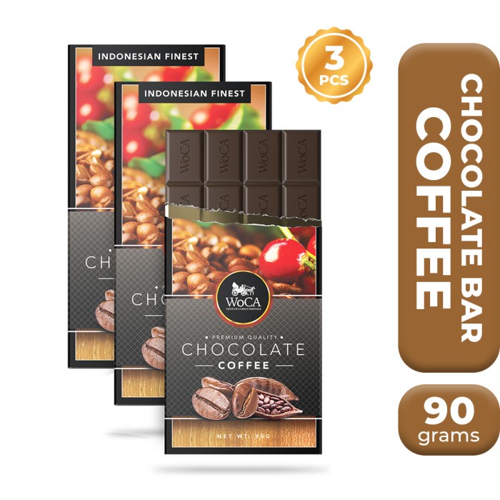 

WOCA PREMIUM CHOCOLATE BAR 3X 90G - COKELAT BATANG RASA KOPI - 90 GRAM