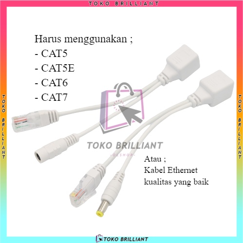 Termurah!!! Kabel POE Injector &amp; POE Splitter (SET) / KABEL POE SET White [Bisa Bayar Ditempat]