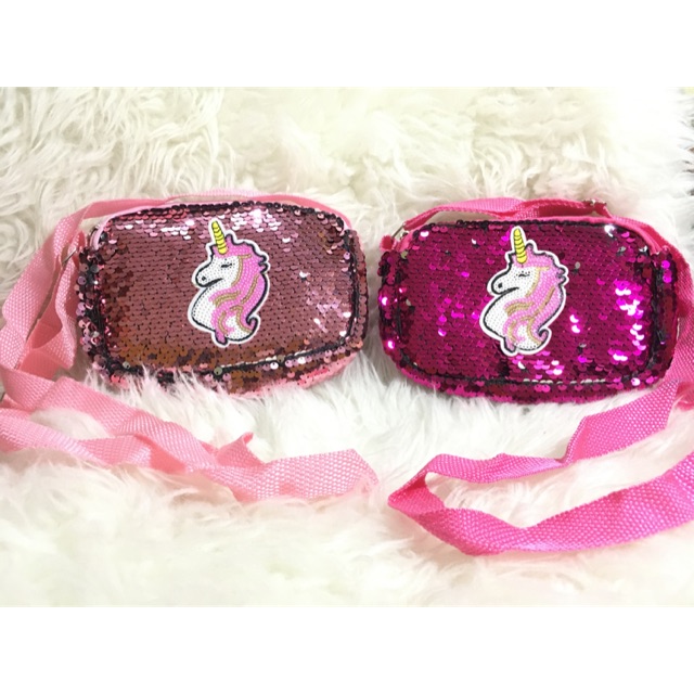 TB10 Tas Bulu Slempang Sequin Korea Unicorn/HK 15x3x10cm