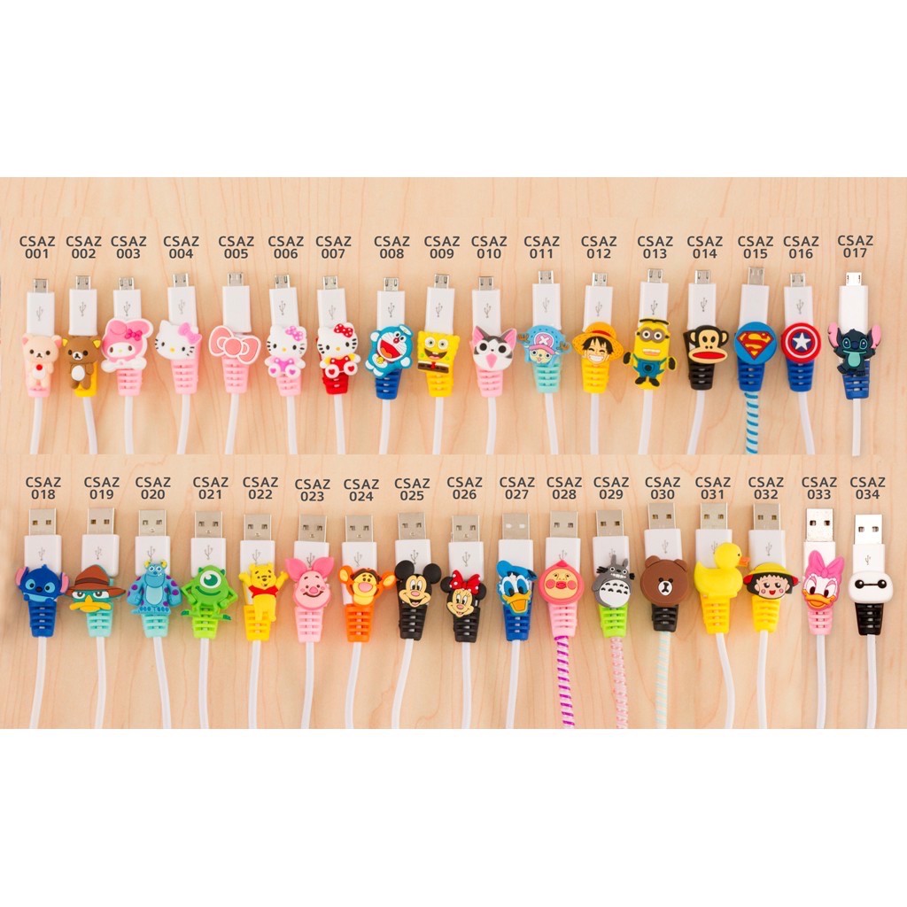 (Cod) Cartoon Cable Protector | Pelindung Ujung Kabel | Cable Saver Karakter 18 - 33