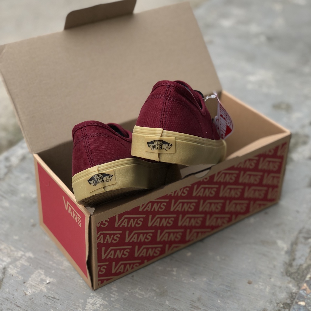 ( NEW BOX ) Sepatu Vans AUTHENTIC Maroon Gum