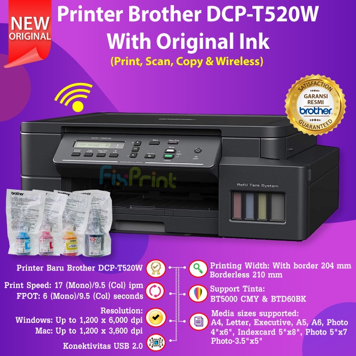 Printer Brothr DCP-T220 DCP T220 Pengganti T310 Tinta BTD60Bk BT5000