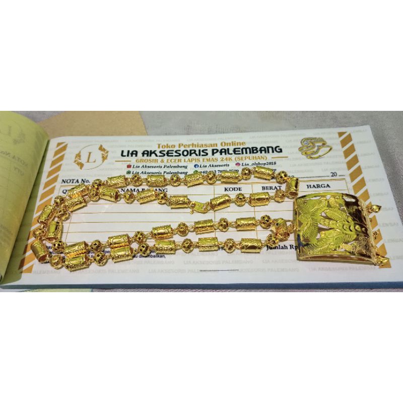 KALUNG MOTIF BAMBU BOLA 10SK PLUS LIONTIN KALUNG BOLA LIONTIN PROYEK RUMBAI