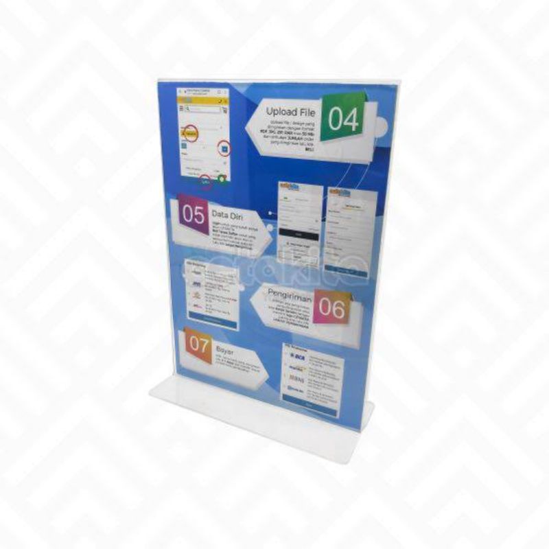 

akrilik tempat menu a4