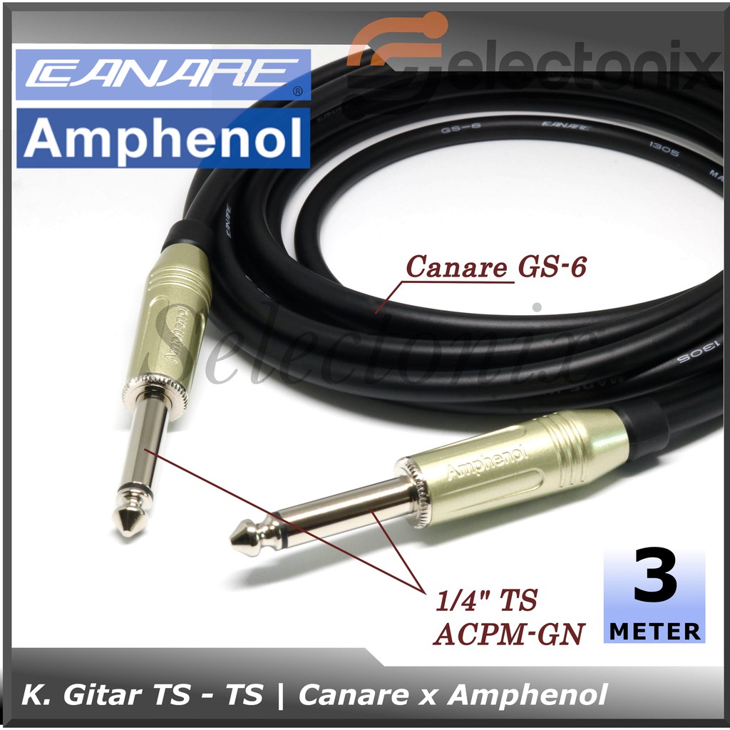 Kabel Instrument/Gitar 1/4&quot; TS - TS | Canare x Amphenol [3m]