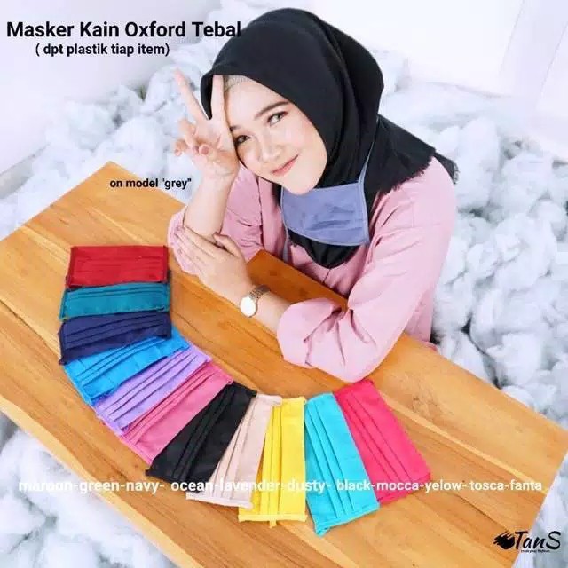 grosir  MASKER HIJAB BAHAN HALUS 6 PCS RANDOM