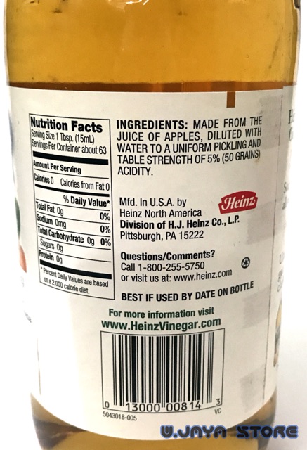 Heinz Apple Cider Vinegar / Cuka Apel (473 ml)
