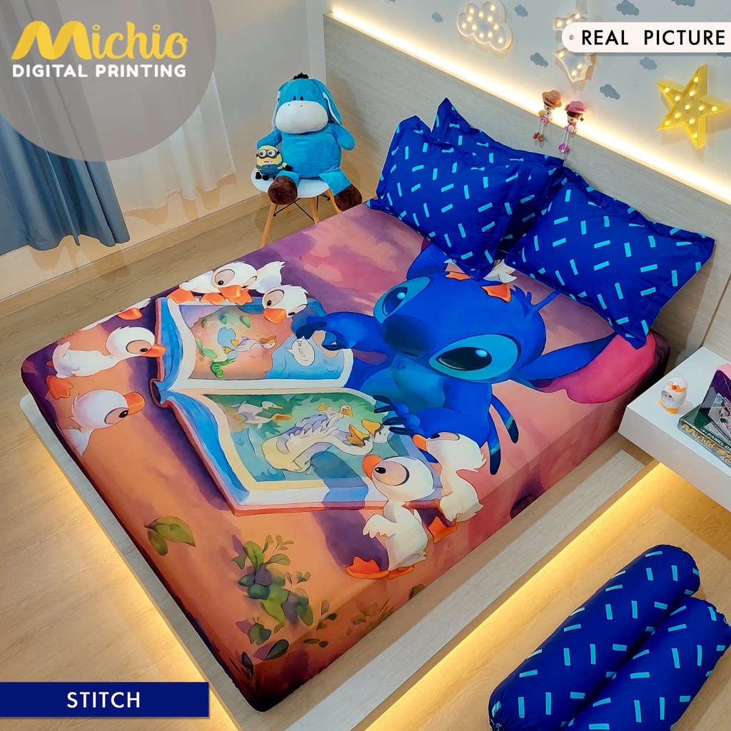 SS Sprei MICHIO ukuran 160 160x200x30 Queen Size 160x200 Tinggi 30 cm mix motif Printing