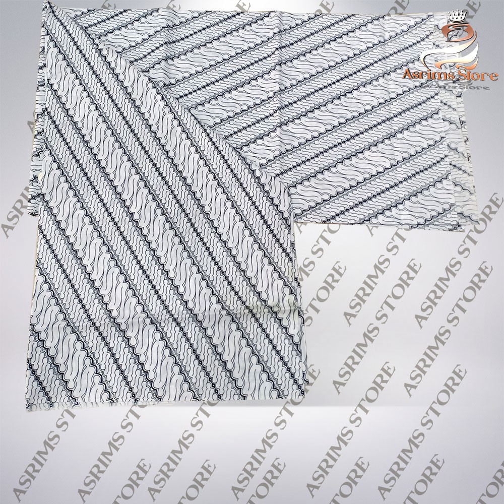 Kain Batik Jogja Jarik Batik Samping Kebat Jogjaan Hitam Putih Santoso AAA Premium Original-223