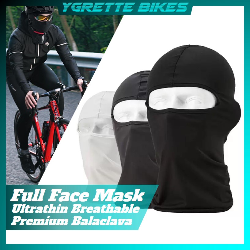 YGRETTE - Rhodey Full Face Spandex Riding Cycling Mask Masker Ultrathin Balaclava - Black