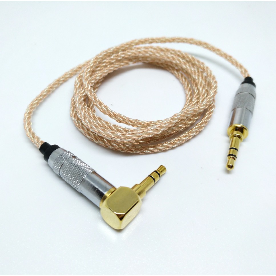 High End Headphone Cable Aux 8 Braid Silver Plated M2M Audiophile