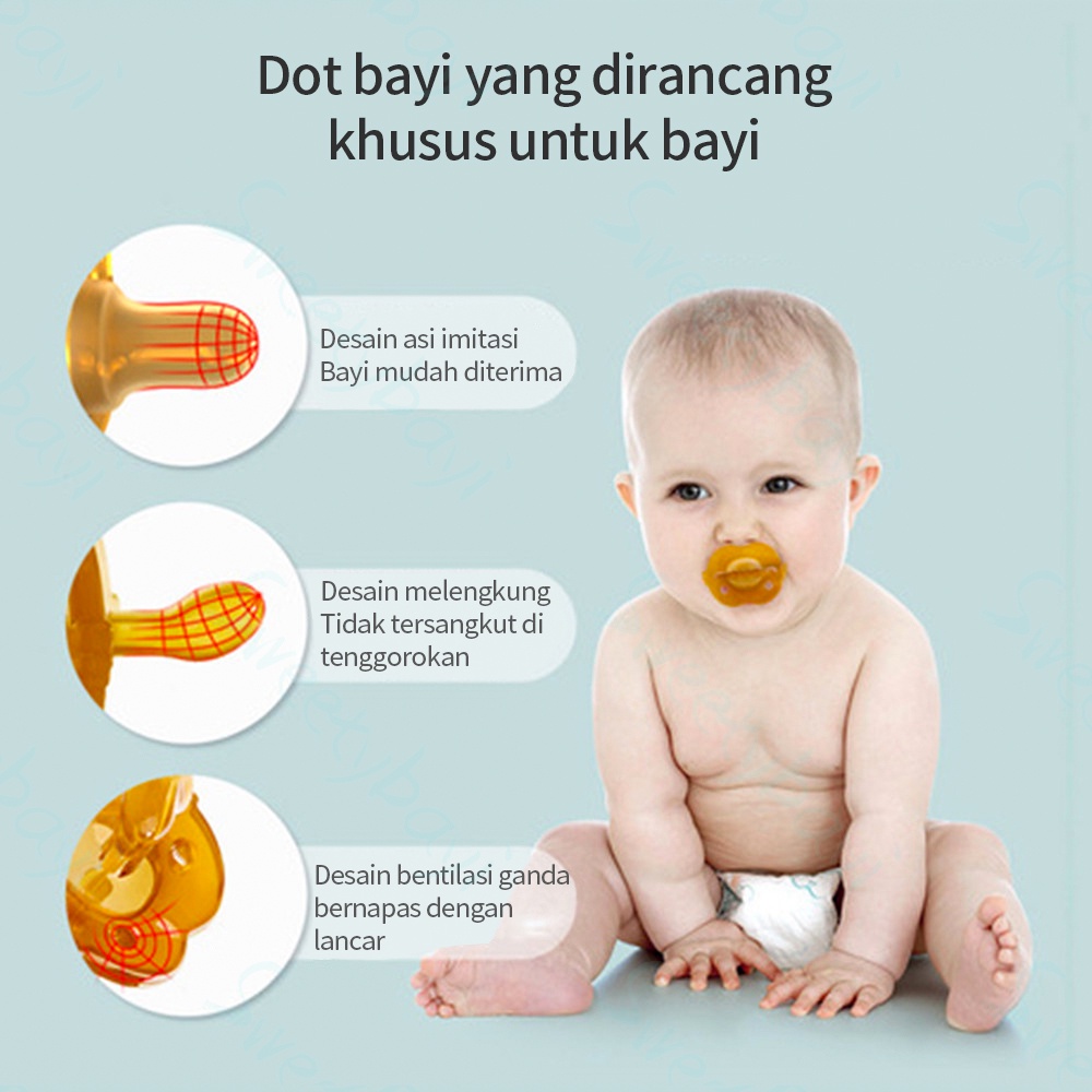 Sweetybayi Dot bayi / baby pacifier/empeng bayi BPA FREE dengan rantai dan Kotak