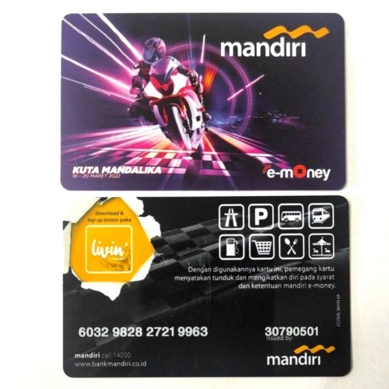 Mandiri eMONEY Seri KUTA MANDALIKA ORI /Like eTOLL Tapcash Flazz or Brizzi