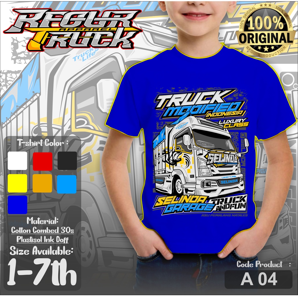 KAOS TRUK OLENG ANAK KAOS TRUK SELINDA ANAK UMUR 2-7 TAHUN KAOS TRUCK ANAK LAKI LAKI KAOS TRUCK MANIA KAOS TRUK ANAK ANAK TERBARU KAOS TRUCK SELINDA GARAGE BAJU TRUK ANAK KAOS RFOUR TRUCK ORIGINAL TERBARU